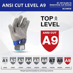 SlicePro ANSI A9 Cut Resistant Glove PR1706, Stainless Steel Mesh Metal Glove, Food Grade for Kitchen Cooking, Butcher Meat Cutting, Oyster Shucking, Mandoline, Fishing (M, 50 pairs)