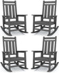 KINGYES Oversized Outdoor Rocking Chair Set of 4, All-Weather Patio Rocking by KINGYES