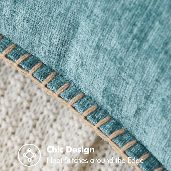 MIULEE Decorative Couch Throw Pillow Covers 18x18 Inch Coastal Aqua Blue | 2 - Image 2