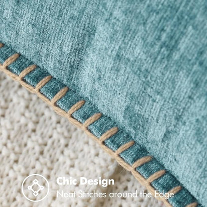 MIULEE Decorative Couch Throw Pillow Covers 20x20 Inch Coastal Aqua Blue | 2 - Image 2