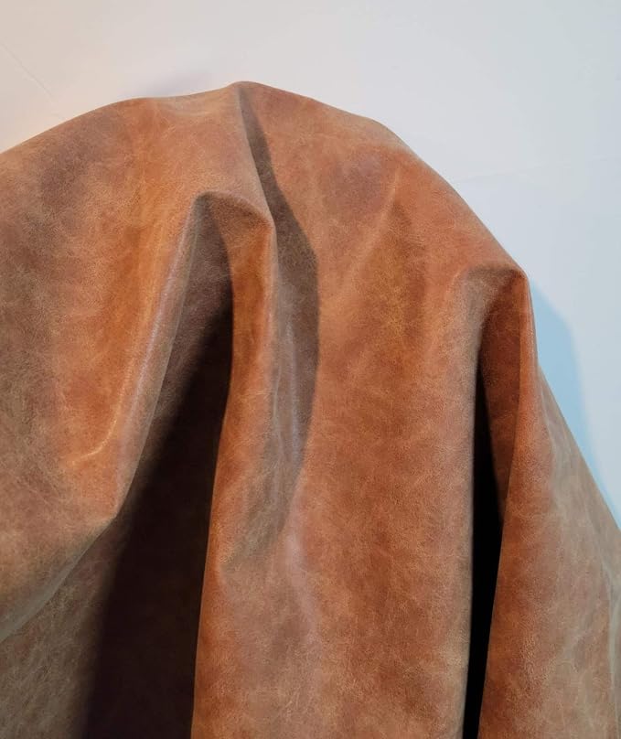 Blonde Distressed Soft Faux Leather Fabric PU Leather by The Yard Synthetic - Image 2