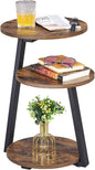 BEWISHOME Round Side Table, 3-Tier End Table, Nightstand by BEWISHOME