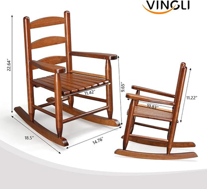 JOYMOR Outdoor Wooden Rocking Chair - Image 3