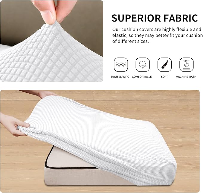 Easy-Going Stretch 2 Pieces Loveseat Couch Cushion Cover - Image 5