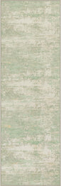 3x10 Washable Runner Rug：Modern Abstract Soft Carpet Green Cream | by FXRHLP
