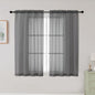 Grey Sheer Curtains for Bedroom Living Room 45 Inch Length 2 Panels, Soft Light by WelvetBLK