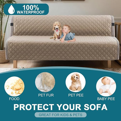 Turquoize 100% Waterproof Futon Cover Futon Slipcover Washable Armless Sofa Bed - Image 2