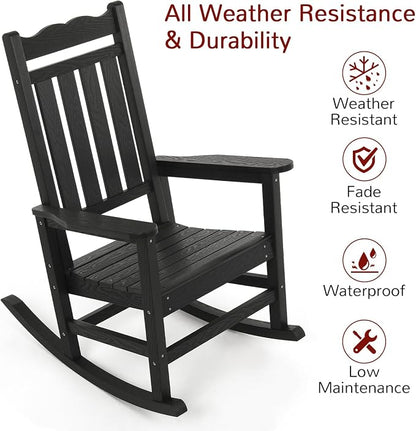 Stoog Outdoor Rocking Chairs Set of 4, All-Weather Porch Rocker - Image 5