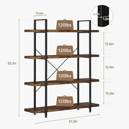 OtterOasis Heavy Duty 4-Tier Industrial Bookcase, 120lbs Shelf Capacity - Image 2