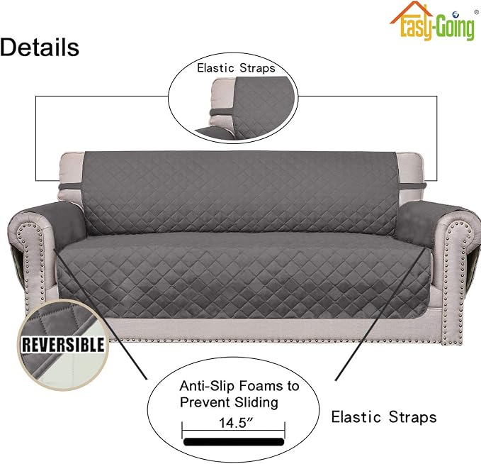 Easy-Going Reversible Couch Cover, Small Chair, Water Resistant Furniture Mat - Image 3