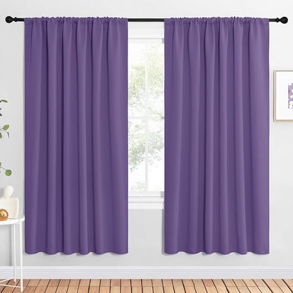 NICETOWN Bedroom Window Curtain Panels, Lilac Purple, 2 Panels, 62 in x 72 in by NICETOWN