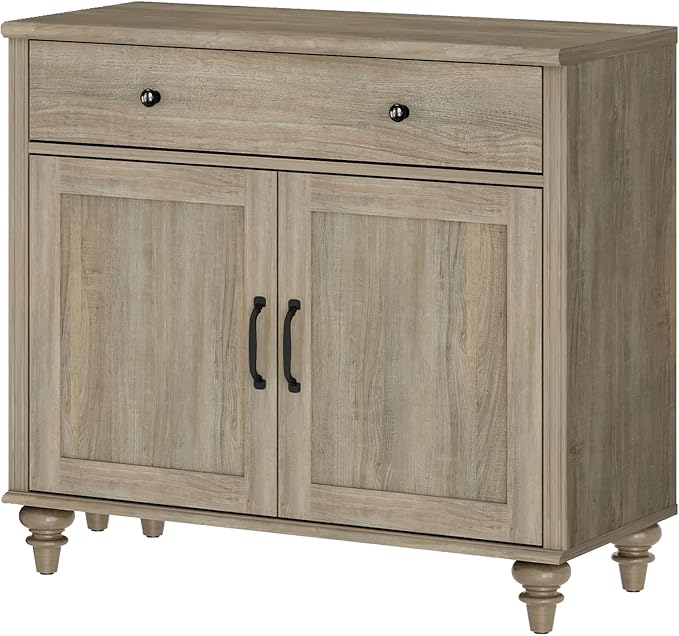 WAMPAT Farmhouse TV Stand for TVs Up to 43 inch, Wood Universal TV Stand - Image 7