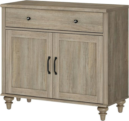 WAMPAT Farmhouse TV Stand for TVs Up to 43 inch, Wood Universal TV Stand - Image 7