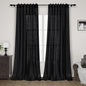 Black Sheer Linen Curtains 90 inch Length by Nanspring