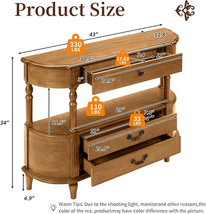 Retro Curved Console Table - Image 2
