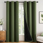 MIULEE Olive Green 100% Blackout Curtains by MIULEE