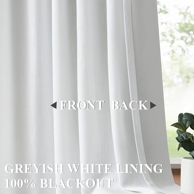Vision Home White Pinch Pleated Full Blackout Curtains Thermal Insulated Window - Image 2