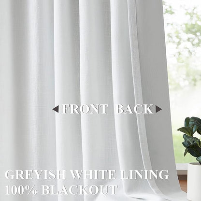 Vision Home White Pinch Pleated Full Blackout Curtains Thermal Insulated Window - Image 2