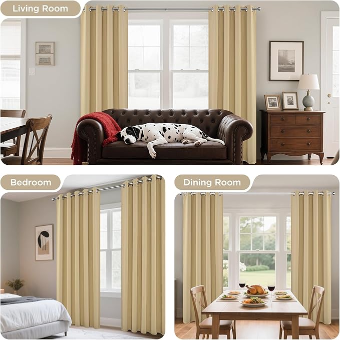 Joydeco Long Blackout Curtains for Bedroom & Living Room 120 Inch 2 Panels | - Image 6