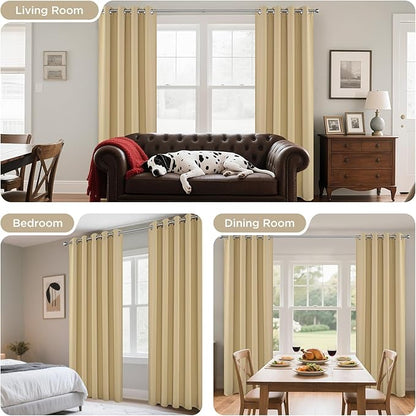 Joydeco Long Blackout Curtains for Bedroom & Living Room 120 Inch 2 Panels | - Image 6