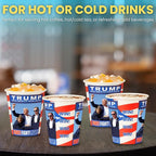 Smygoods Trump Design Disposable Paper Coffee Cups (10 OZ, 50 Count) For Hot Beverages, Tea, Espresso, Cocoa - To Go Drink Containers, Café & Office