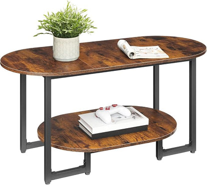 HOOBRO Coffee Table for Living Room, Oval Small Coffee Table - Image 8