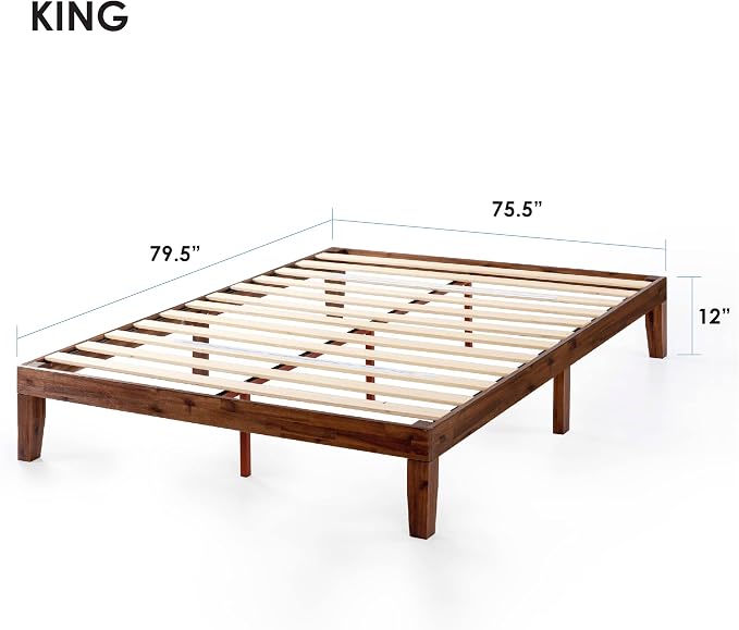Mellow 12" Solid Wood Platform Bed Frame - Image 2