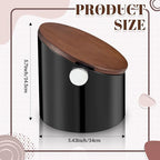 Espresso Knock Box with Walnut Lid for Coffee Grounds, Espresso Machine Accessory, Easy Disposal of Coffee Pucks, Removable Knock Bar(Black)