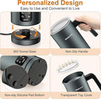 BIZEWO Milk Frother Electric, Warm and Cold Milk Steamer, 4 IN 1 Automatic Milk Warmer Stainless Steel with Touch Screen for Coffee, Latte, Macchiato, Cappuccino, Hot Chocolate
