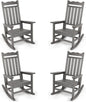 Stoog Patio Rocking Chairs Set of 4, All-Weather HIPS Outdoor Rocking Chair by Stoog