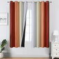 Burnt Orange and Greyish White Ombre Blackout Curtains 52Wx63L Inch Long | by ESTELARTEXTILER