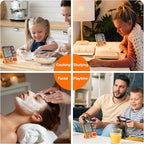 Digital Dual Kitchen Timer, 3 Channels Countdown Triple Timer for Cooking, Magnetic Memory-Preset Large-Display Adjustable Alarm Volume, Multi Times Management, 3A Battery Included, Green