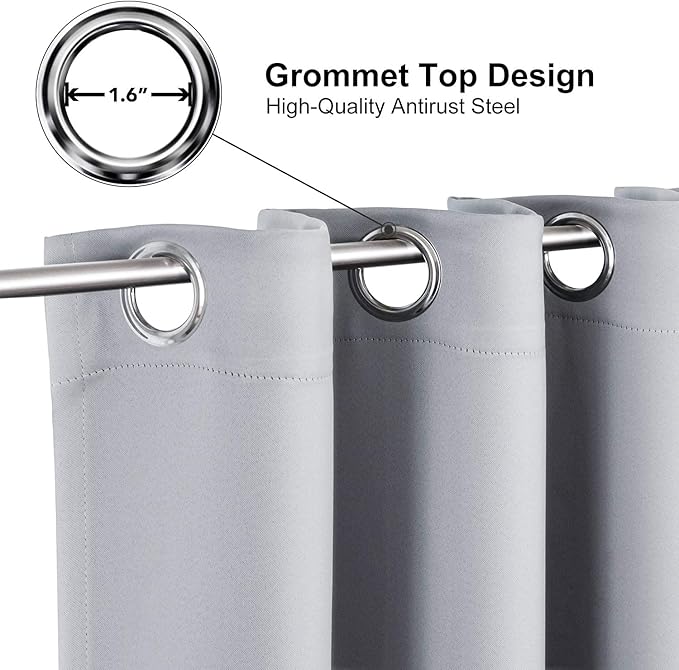 ChrisDowa Blackout Curtains for Bedroom and Living Room 50 Inches Long | 2 - Image 2