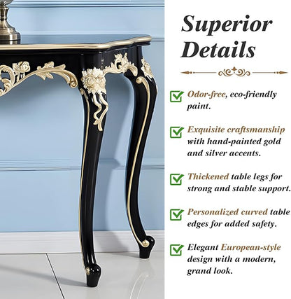 Vintage French Console Table, Wood Entryway Table - Image 5