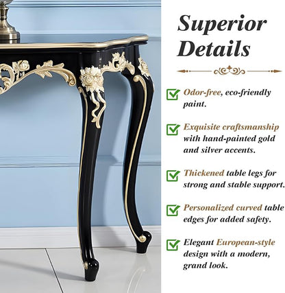 Vintage French Console Table, Wood Entryway Table - Image 5