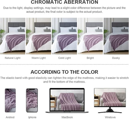 BOURINA Light Lavender Throw Blanket 50x60 Inches Throw Textured Solid Soft - Image 7