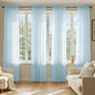 MIULEE Sky Blue Sheer Curtains 108 Inches Long 4 Panels 42 x 108 Inches | Light by MIULEE