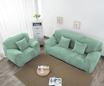 vctops 1-Piece Velvet Plush Stretch Chair Sofa Slipcover Soft Fuzzy Fluffy - Image 3