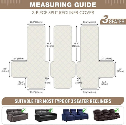 TAOCOCO 100% Waterproof Recliner Sofa Covers 3 Seater Split Couch Covers - Image 5