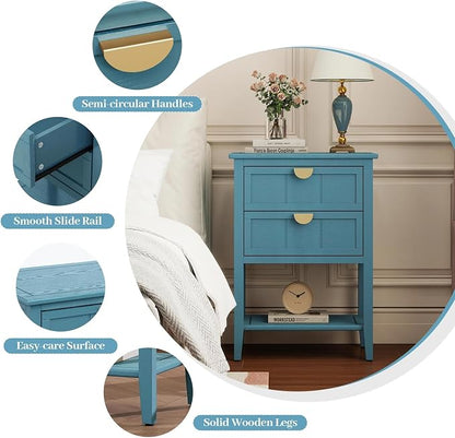 22" Blue Accent Side Cabinets, Modern Wood Sideboard - Image 5