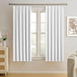 Pleated White Curtains 63 Inches Long, Half Blackout Room Darkening Short by KEQIAOSUOCAI