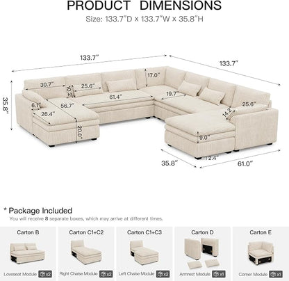 Belffin Large Modular Sectional Sofa - Image 2