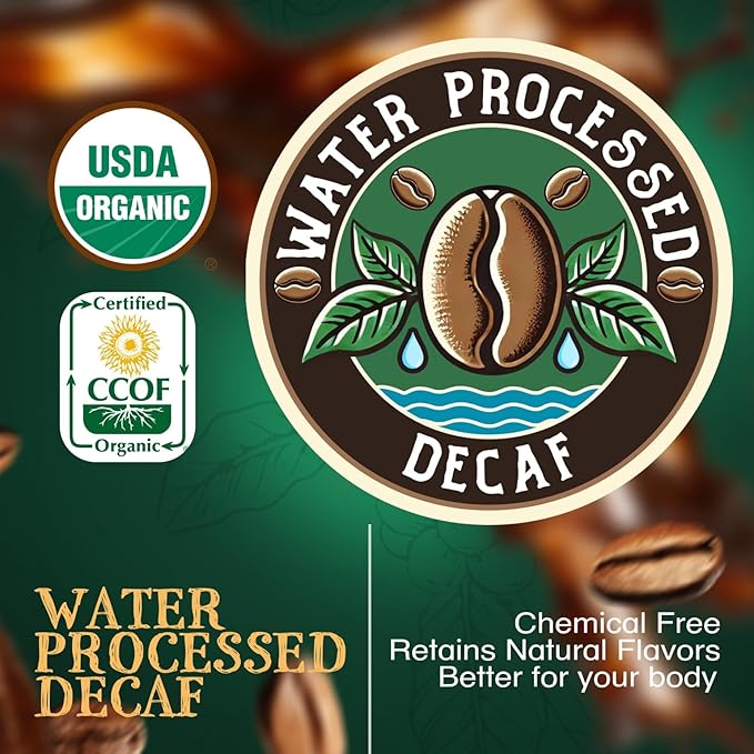 The Bean Organic Coffee Company Water Processed DECAF Pumpkin Spice, Medium Roast, Whole Bean Coffee, 5-Pound Bag