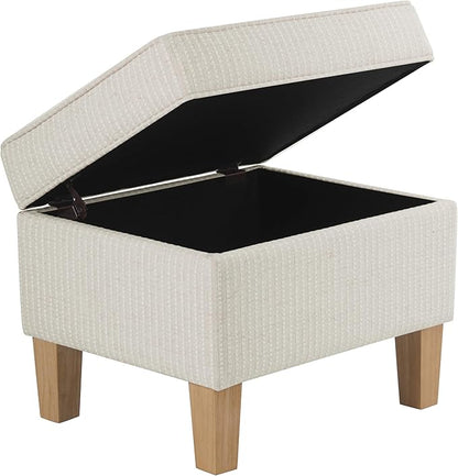 HomePop Home Decor | Upholstered Modern Rectangular Storage Ottoman | Hinged - Image 6