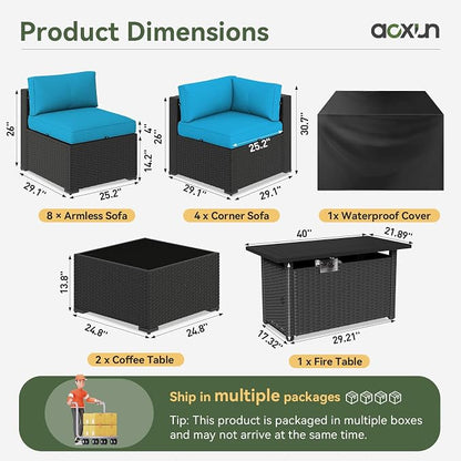 Aoxun 15 Piece Patio Furniture Set - Image 3