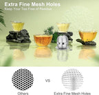 Numola Tea Ball Infuser for Loose Tea, Extra Fine Mesh Tea Strainer with Drip Tray, 304 Stainless Steel Tea Steeper for Black Tea, Rooibos, etc
