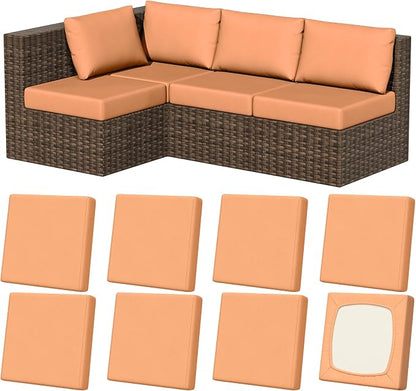 8Pcs Outdoor Cushion Covers, Stretch Patio Furniture Couch Chair Slipcovers | by VORSHAPE