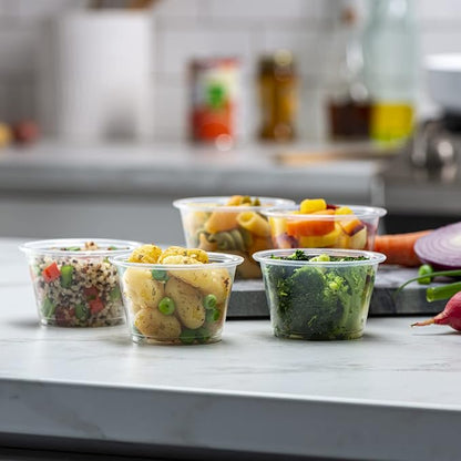 {4 oz,200 Cups} Clear Diposable Plastic Portion Cups No Lids, Small Mini Containers For Portion Controll, Jello Shots, Meal Prep, Sauce Cups, Slime, Crafts, Disposable Souffle Cups & Much more