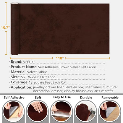 VEELIKE Self Adhesive Velvet Flock Contact Paper Liner - Image 6
