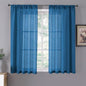 Tollpiz Short Sheer Curtain Living Room Linen Textured Curtains Sheer Light by Tollpiz